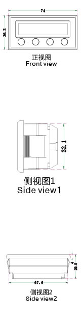 數顯角度測量儀M-30ES三視效果圖