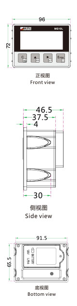 磁性位移測(cè)量?jī)xMG-10L三視圖